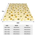 thumbnail image 3 of Fuzoiu Sunflowers Bee Print Ultra-Soft Micro Fleece Blanket,All Seasons Flannel Throw, Lightweight Blanket for Bed, Sofa, Couch, Movie Night, Camping, and Travel-40"x30", 3 of 7