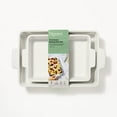 thumbnail image 4 of 2pc Stoneware Rectangle Baking Dish Set - Bakeware, Microwave & Oven Safe, Dishwasher Safe, 4 of 5