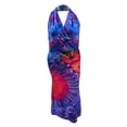 thumbnail image 2 of Ladies‘ Sleeveless Halter Neck Tie Dye Print Summer Party Dress, 2 of 7