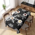 thumbnail image 3 of Black White Snowflake Christmas Table Cloth Waterproof Tablecloths, Winter Xmas Snowflakes Tablecloth Dining Table Cover for Kitchen Party Tabletop Outdoor, Rectangle Tablecloth 60x120 Inch, 3 of 9