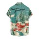 thumbnail image 4 of Tops Para Hombre Tops Con Estampado Navideño Botones Casuales Playa Camisa de Manga Corta Descubierta Sin Posicionamiento Blusa Odeerbi ODB179636, 4 of 7