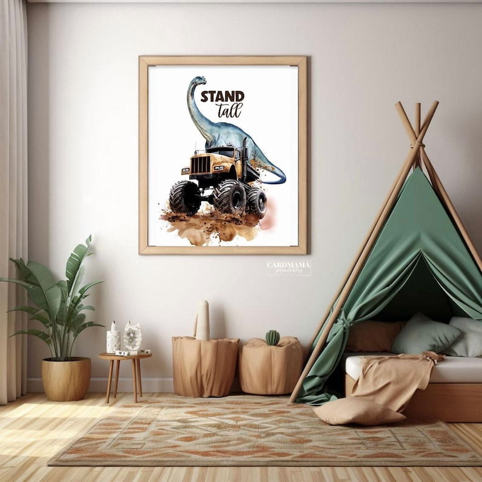 Dinosaur Monster Truck Boys Room poster Wall Art Decor 24x36 UNFRAMED