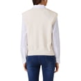 thumbnail image 3 of Chaleco de suéter sin mangas de mujer INSPIRE CHIC, cuello en V, clásico, tejido de punto, parte superior S color beige, 3 of 6