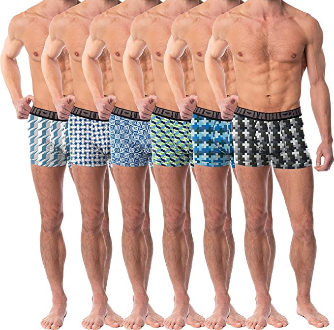 American Heaven Men's 6 Pack Boxer Briefs With Pouch (Assorted Colors