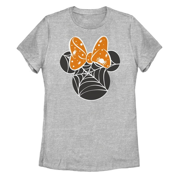Women's Mickey & Friends Minnie Orange Bow Webs Graphic T-Shirt