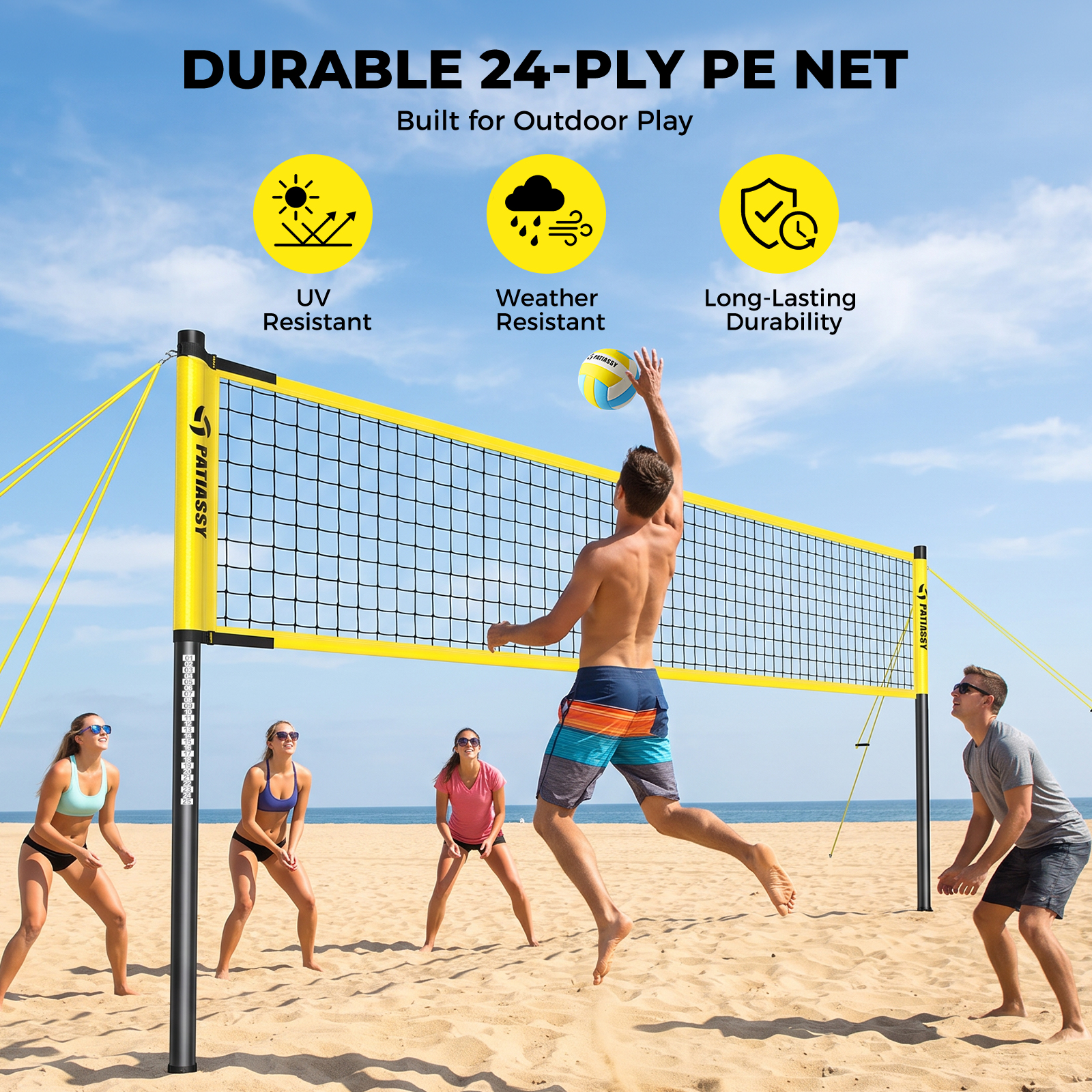 Patiassy 32ft Regulation Volleyball Net System photo 3