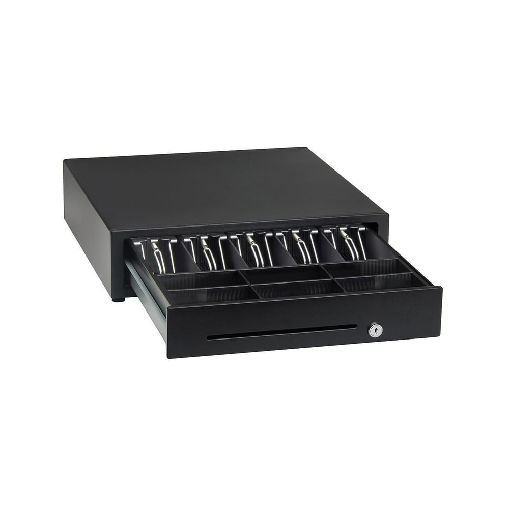 POSLab Heavy Duty POS Cash Drawer w/ Removable Cash Tray and Key Lock