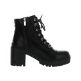 thumbnail image 2 of Nine West Womens Quenton 3 Faux Leather Lug Sole Combat & Lace-up Boots, 2 of 3