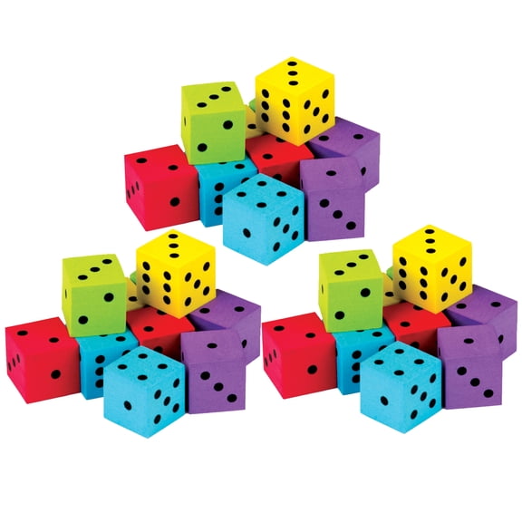 Teacher Created Resources Foam Colorful Dice, 60 Pieces
