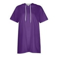 thumbnail image 4 of Annhoo Women Short Sleeve Shirts Summer Long Tunic Tops to Wear with Leggings Casual Drawstring Hoodies Shirt, 4 of 5