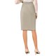 thumbnail image 3 of Falda lápiz de trabajo para mujeres INSPIRE CHIC, elástica, de cintura alta, con fruncido, estilo bodycon, midi, color beige y gris, 3 of 5