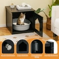 thumbnail image 2 of Pefilos 20" Cat House Covered for Indoor, Hidden Crate Litter Box Enclosure, Hooded Cats Furniture Cabinet Kitty Washroom, Black, 2 of 7