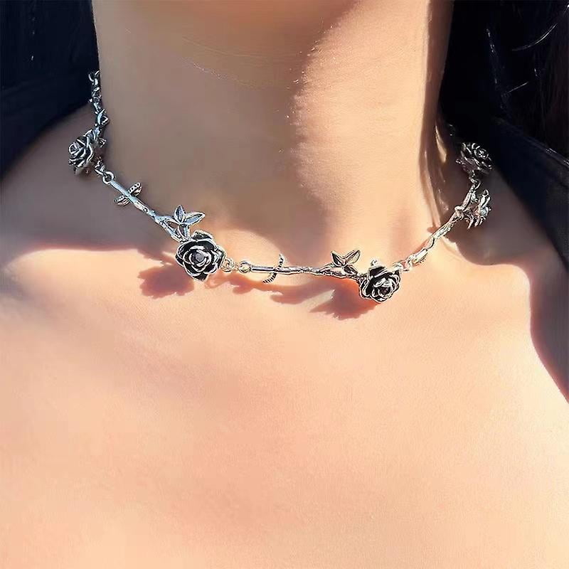 Black wire choker necklace best sale