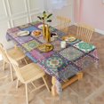 thumbnail image 3 of Pink Diverse Mandala Pattern Rectangle Tablecloth 60"x102",Waterproof Polyester Rectangle Table Cloth, Wipeable Spillproof Polyester Tablecloth for Dining, Camping, Indoor and Outdoor, 3 of 6
