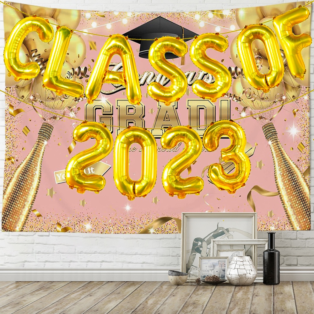 2023 Graduation Backdrop with 2023 Balloons Graduation Party Decorations Kids Graduation Banner