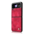thumbnail image 4 of Compatible with Samsung Galaxy Z Flip 3 Case, Retro Anti-Drop Durable PU Leather Women Girls Men All Inclusive Reinforced Corners Case for Samsung Galaxy Z Flip 3 5G 2021, Red, 4 of 11