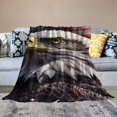 thumbnail image 2 of Orinice Bald Eagle Stars Flag Warm Lightweight Blanket Soft Fleece Blankets All Seasons Super Soft Blanket for Living Rooms Sofa Decor Cow Gifts - Multiple Sizes Available 40x50in, 2 of 6