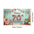 thumbnail image 3 of Colorful Theme Happy Birthday Banner Decorative Design 70th Birthday Party Balloon Decoration Celebration Banner for Milestone Celebration Indoor Decoration Kids Party, 3 of 7