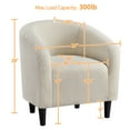 thumbnail image 3 of Alden Design Barrel Accent Chair Polyester Boucle Upholstery, Ivory, 3 of 6