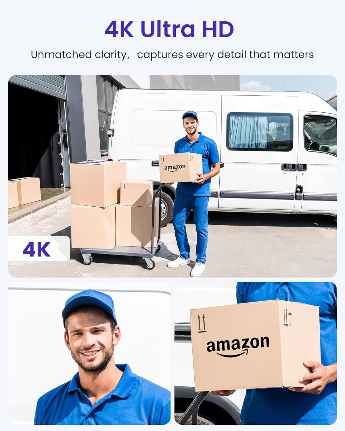 AKINGUAR Smart 4K PoE Security Camera System, 8pcs 4K 8MP Wired PoE IP Cameras with Person/Vehicle Detection, 8CH NVR with 2TB HDD, 2-Way Audio, 100ft IR Night Vision, 24/7 Recording