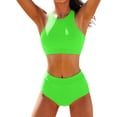 thumbnail image 1 of NICKSUN High Waisted Bikini Sets for Women, 2 Piece Swimsuit Women High Neck Bikinis Racerback Bathing Suits, 1 of 4