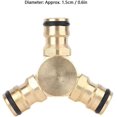 thumbnail image 4 of Brass Tee Hose Connector - Three Way Water Hose Adapter for Home Garden, 4 of 5