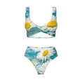 thumbnail image 4 of Rocae Daisy Flowers for Bikini Set for Women Two Piece Sexy High Swimsuits Split Crossover Bikini X-Large, 4 of 9