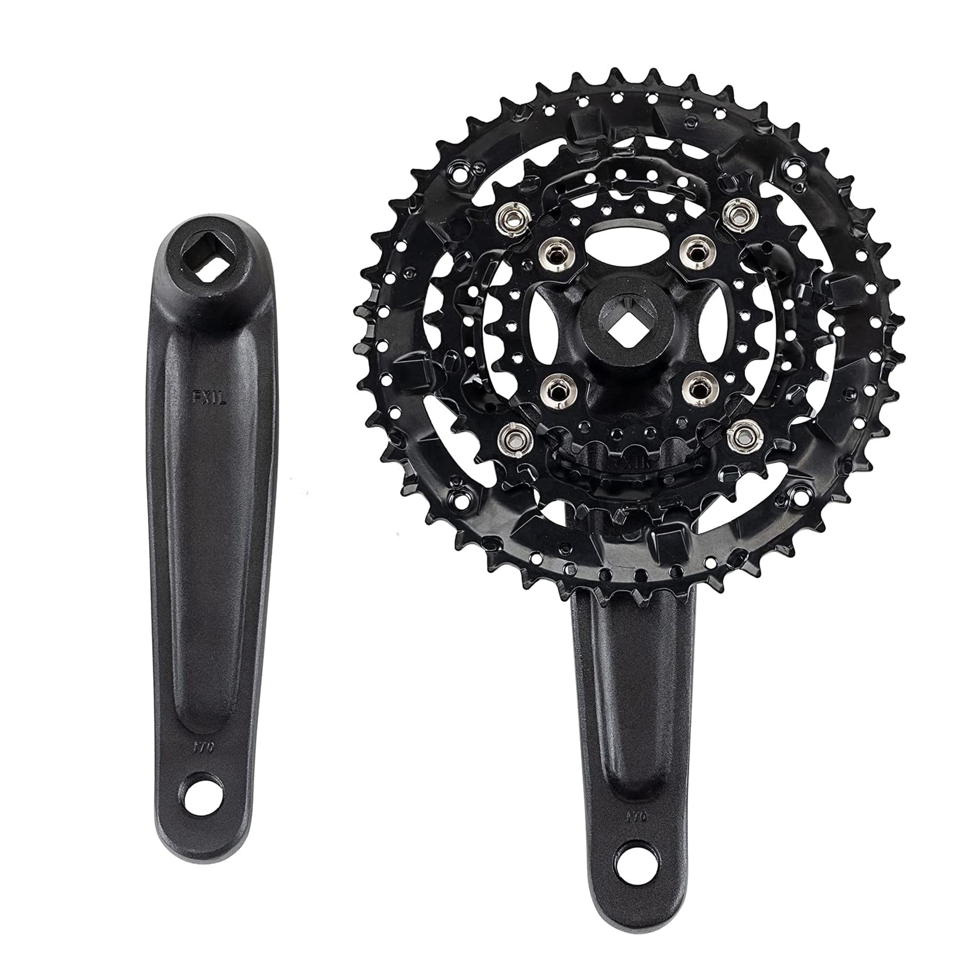 BUCKLOS MTB Crankset Square Taper with 22 24 26 32 38 42 44T Chainring Set 170mm 104 64 BCD Hybrid Mountain Bike Crankset 8 9 10 Speed Compatible with Shimano Sram FSA Walmart