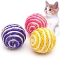 thumbnail image 2 of Juguete para gatos, pelota de cuerda de Sisal para gatos, juguete interactivo para mascotas, juguete masticable para gatos, juguete de persecución para gatitos, 1 Uds., 2 of 5