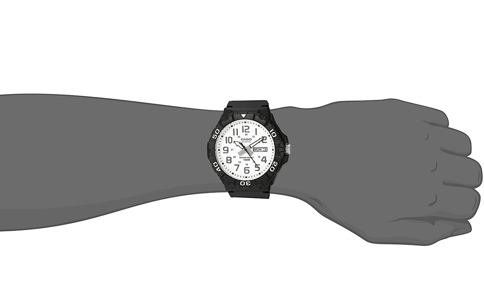 Casio Men's Oversized Dive Style Watch Black/White photo 4