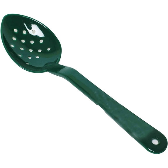 TrueCraftware - 11-Inch Perforated Serving Spoon, Polycarbonate, Green Color, Set of 12, NSF listed