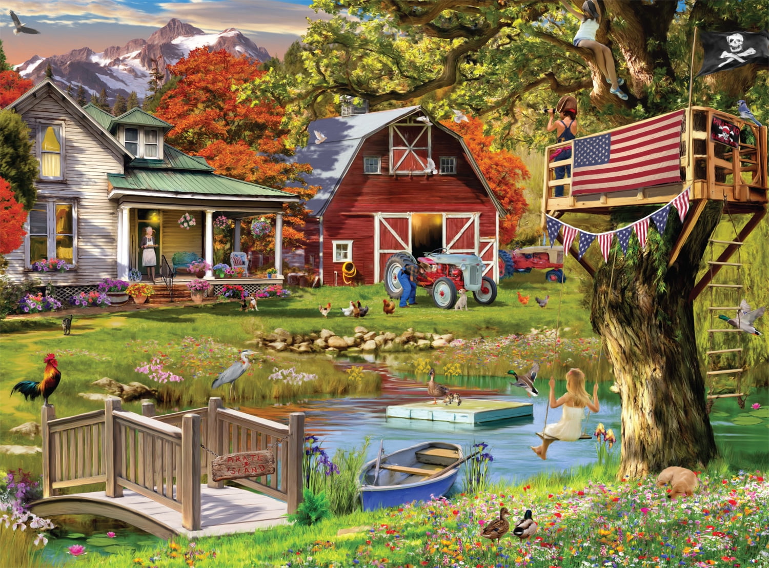 Buffalo Games 1000-Piece Country Clubhouse Interlocking Jigsaw Puzzle for Adults Ages 14+