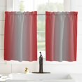 thumbnail image 3 of Deep Red Gray Ombre Window Short Curtains 54 Inch Length, Christmas Red Gradient Rod Pocket Kitchen Window Treatments Drapes for Bedroom, Cafe, Living Room, 2 Panels, 42 W x 54 L, 3 of 5