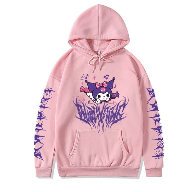 Sudadera con capucha de Anime de dibujos animados Kawaii Sanrio Hello Kitty, abrigo grueso de lana, suéter térmico suelto de talla grande, moda para mujer