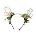thumbnail image 1 of Diadema con flores y astas iluminadas, hermosa diadema con luz LED para cosplay, regalo de cumpleaños, 1 of 9