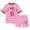 Red, variant on Girls Letter Print Short Sleeve Shorts Casual Summer Outfit for Toddler Kids Matching Baby Gear 9-10 Years