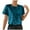 #136-Blue, variant on Women's Textured Top, Crinkle Velvet Short Sleeve Shirt with Metallic Sheen for Casual Wear