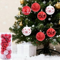 Feltree 24-Piece Christmas Ball Ornaments Gift Box Set with Colorful Painted Plastic Hanging Balls for Christmas Tree Decor
