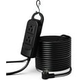 thumbnail image 1 of Barre d'Alimentation Extérieure Résistante aux Intempéries 25 Pieds Rallonge Étanche, 2 Prises AC, IPX4 Étanche et Protection contre les Chocs Électrique pour Camping, Maison, Jardin, Bureau, 1 of 4