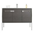 thumbnail image 2 of Fine Fixtures Oakville 48 in. W x 18 in. D x 33 in. H Bathroom Vanity in Black Coal Oak with White Ceramic Sink - Chrome hardware, 2 of 7