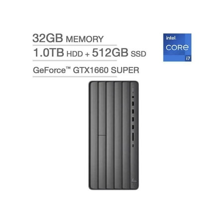 HP ENVY Desktop - 11th Gen Intel Core i7-11700F - GeForce GTX 1660 SUPER - Windows 11 PC Computer 32GB RAM 1TB HDD 512GB SSD - TE01-2387c