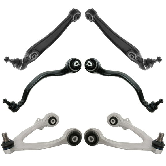 TRQ 6 Piece Control Arm w/ Ball Joint Kit Upper Lower Forward & Rearward for BMW PSA66760