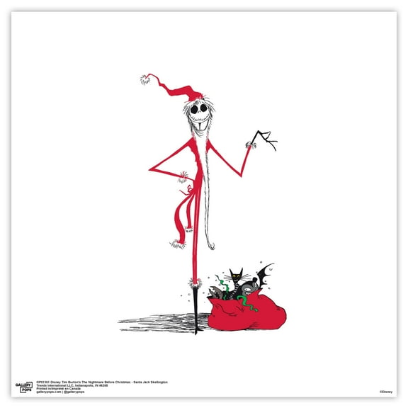 Gallery Pops Disney Tim Burton's The Nightmare Before Christmas - Santa Wall Art, Unframed Version, 12" x 12"
