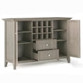 thumbnail image 3 of Simpli Home Bedford Wood 54" Transitional Sideboard Buffet and Wine Rack in Gray, 3 of 8