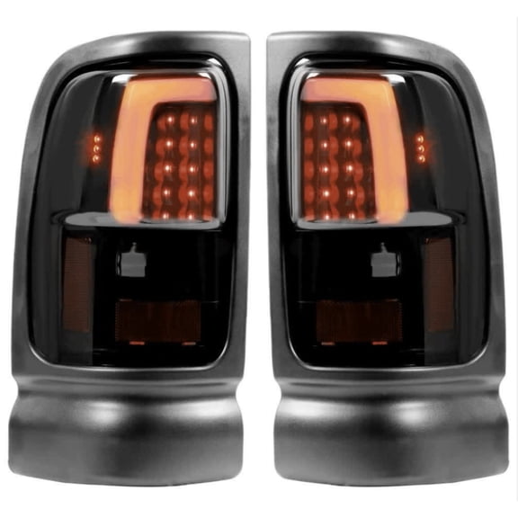 Nee Haoww 2-Piece Tail Light Set with Clear Black Lens and Black Housing