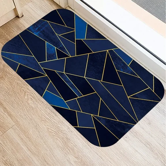 Sea Geometric Entrance Doormat Carpet Kitchen Rug Bath Mat Anti-Slip Colorful Indoor Floor Flannel Modern Living Room Home Decor