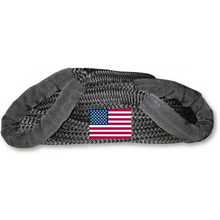 

U.S. made 1 inch X 10 ft KINETIC RECOVERY ROPE (Snatch Rope) MILITARY-GRADE (BLACK) - 4X4 VEHICLE RECOVERY