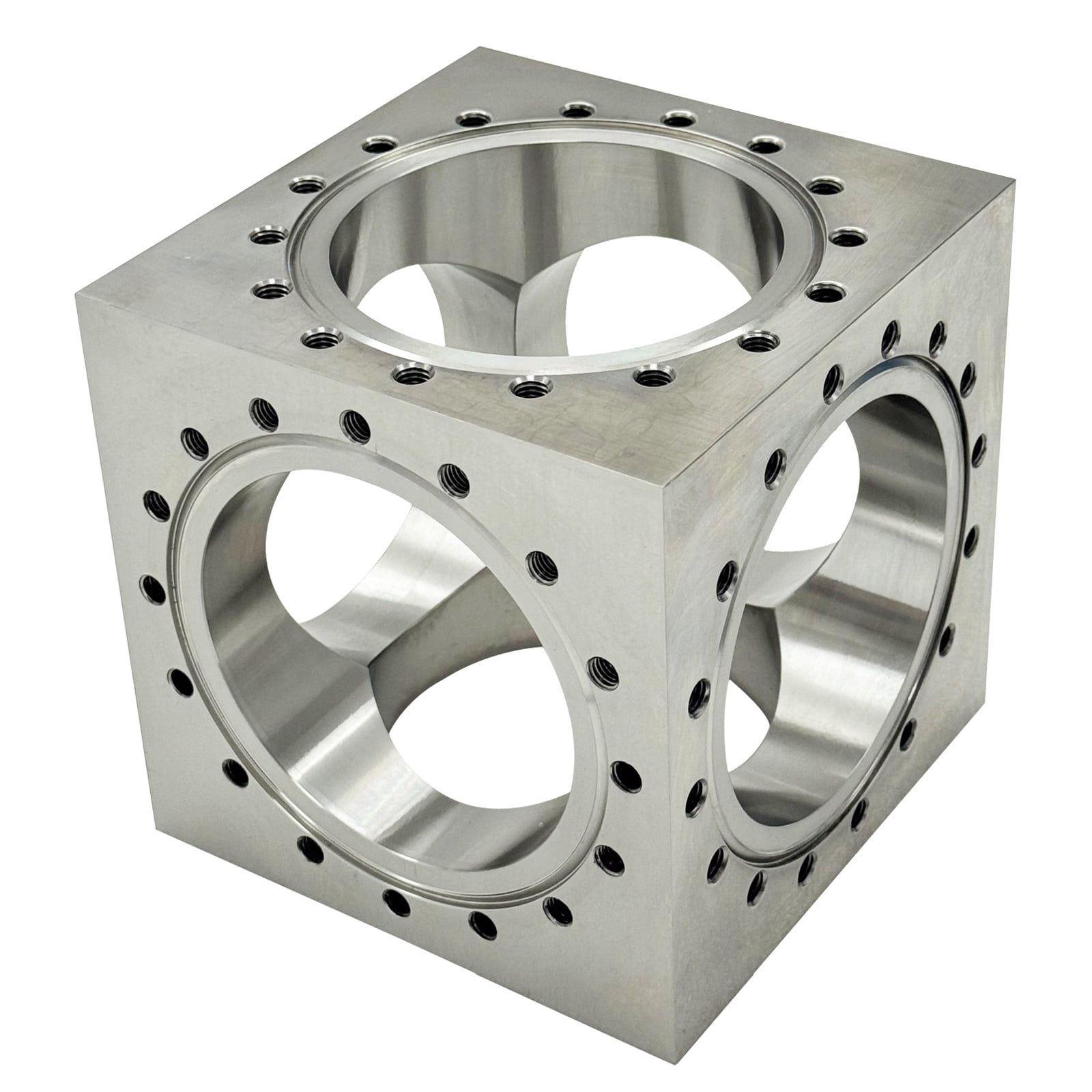 Ultra High Vacuum Chamber Stainless Steel Conflat Flange 6-Way Cube CF100
