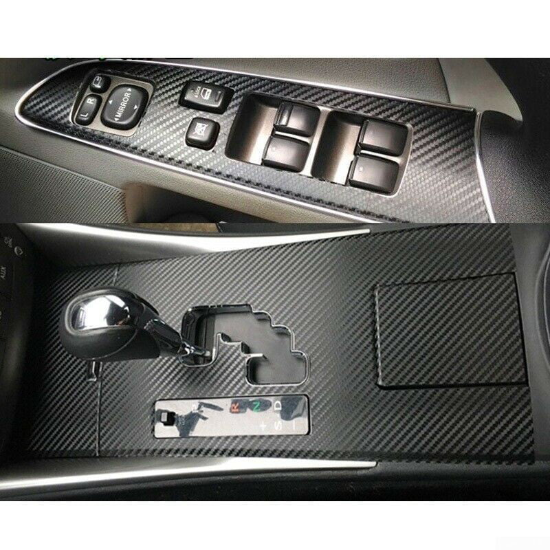 2xRed Carbon Fiber Storage Box Switch Cover Trim For Lexus IS250 IS350 2014-2018