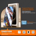 thumbnail image 4 of Protector de Pantalla OneFish para iPhone 15Pro (15,5 cm) Paquete de 2, 4 of 9